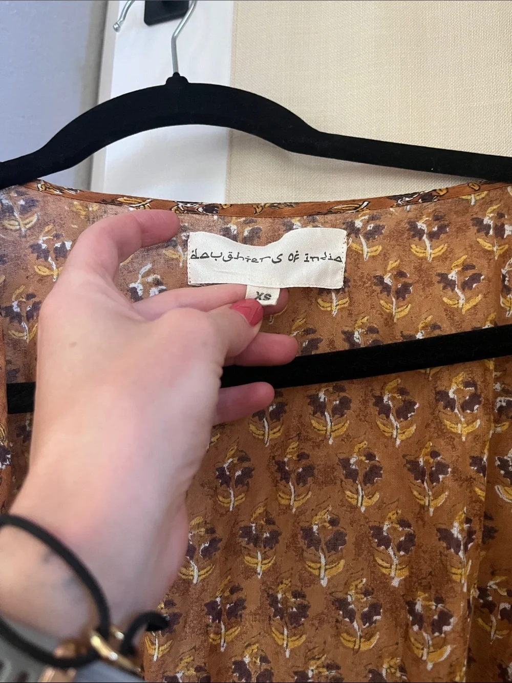 Boho Brown Floral Wrap Maxi Dress - Picture 4 of 7